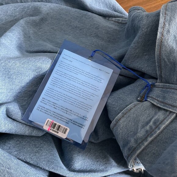 ACNE STUDIOS Bla Konst Light Denim Jean Pleated Belted Skirt Size 36 - Picture 7 of 12